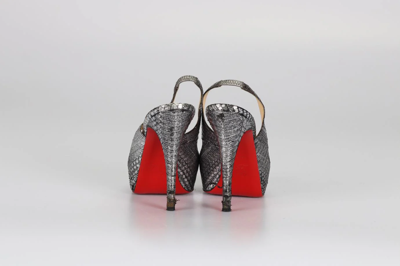 CHRISTIAN LOUBOUTIN SNAKESKIN SLINGBACK PUMPS EU 38 UK 5 US 8 - Image 4