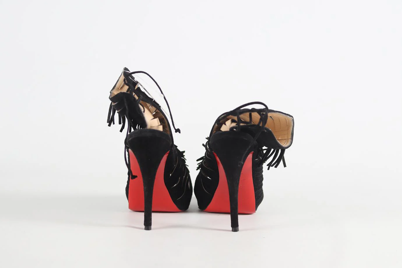 CHRISTIAN LOUBOUTIN SUEDE PLATFORM SANDALS EU 38.5 UK 5.5 US 8.5 - Image 4