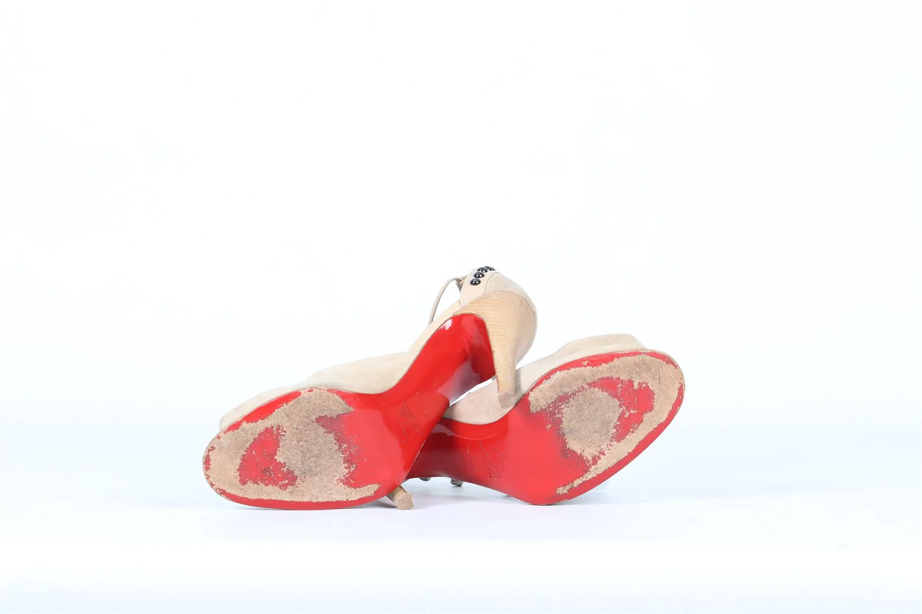 CHRISTIAN LOUBOUTIN SUEDE SANDALS EU 38.5 UK 5.5 US 8.5 - Image 5