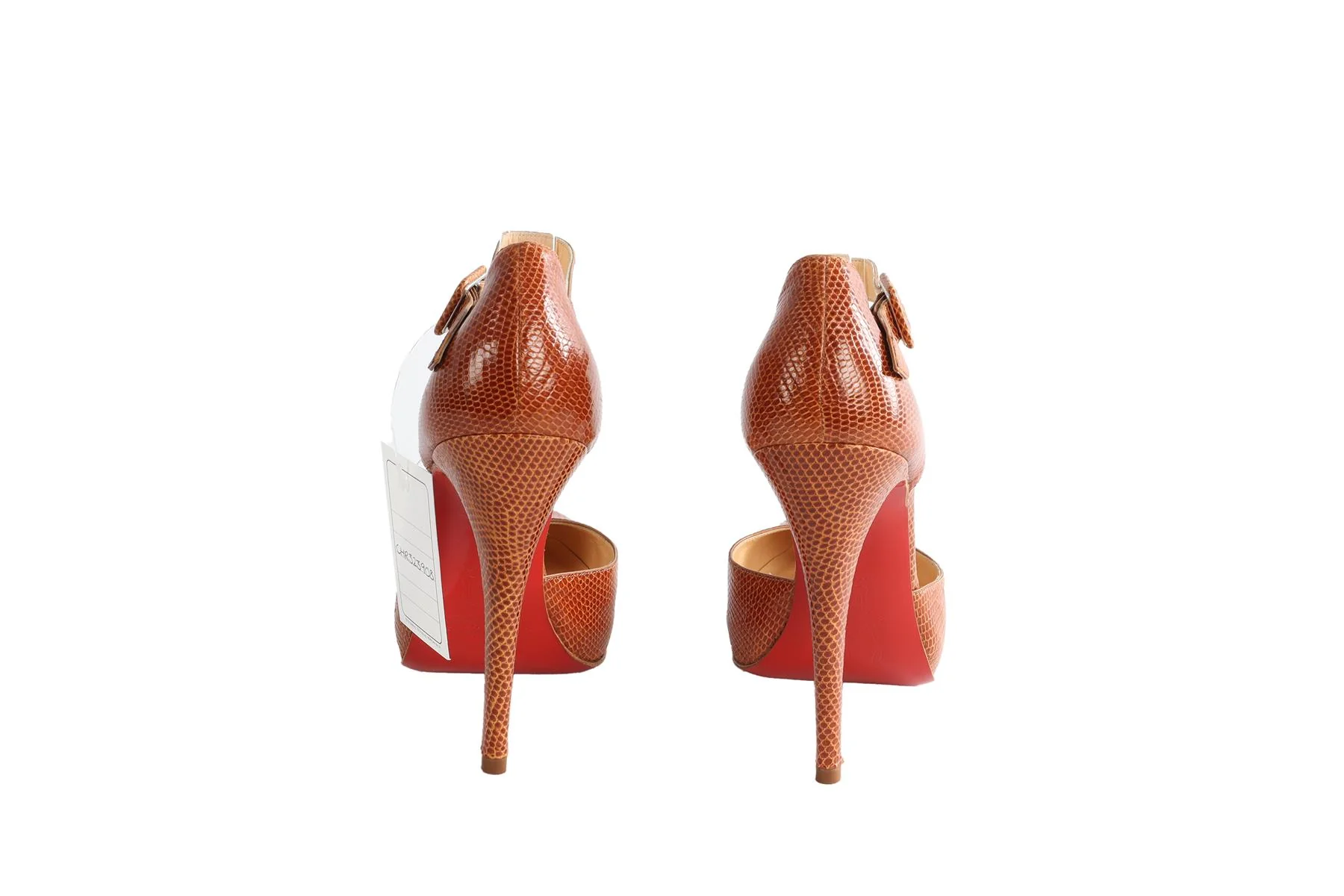 CHRISTIAN LOUBOUTIN TAN LIZARD PLATFORM PUMPS EU 39 UK 6 US 9 - Image 5