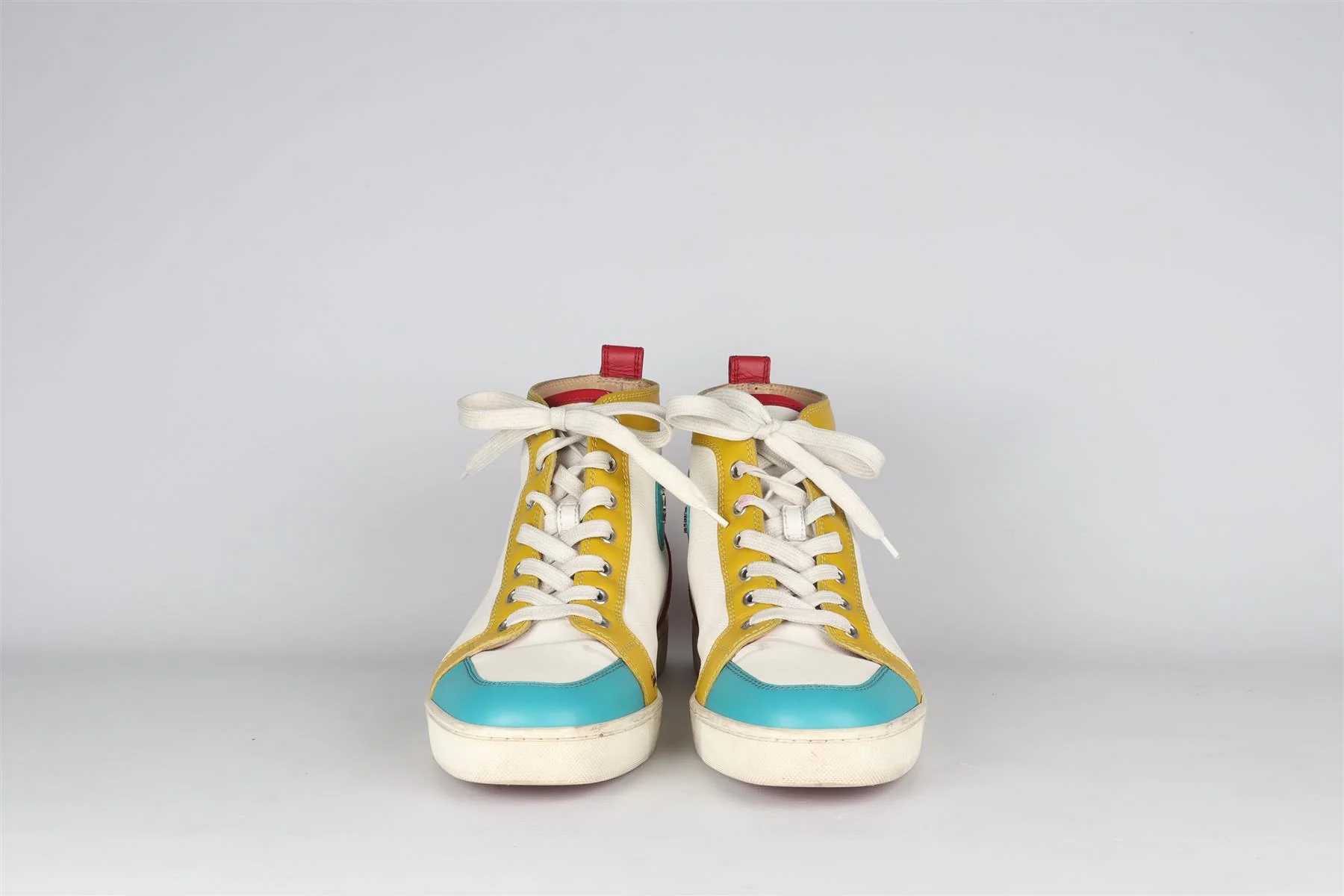 CHRISTIAN LOUBOUTIN WHITE MEN'S LOUIS LEATHER SNEAKERS EU 42 UK 8 US 9 - Image 3