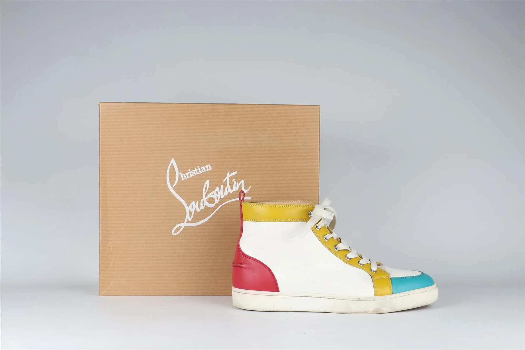 CHRISTIAN LOUBOUTIN WHITE MEN'S LOUIS LEATHER SNEAKERS EU 42 UK 8 US 9 - Image 7
