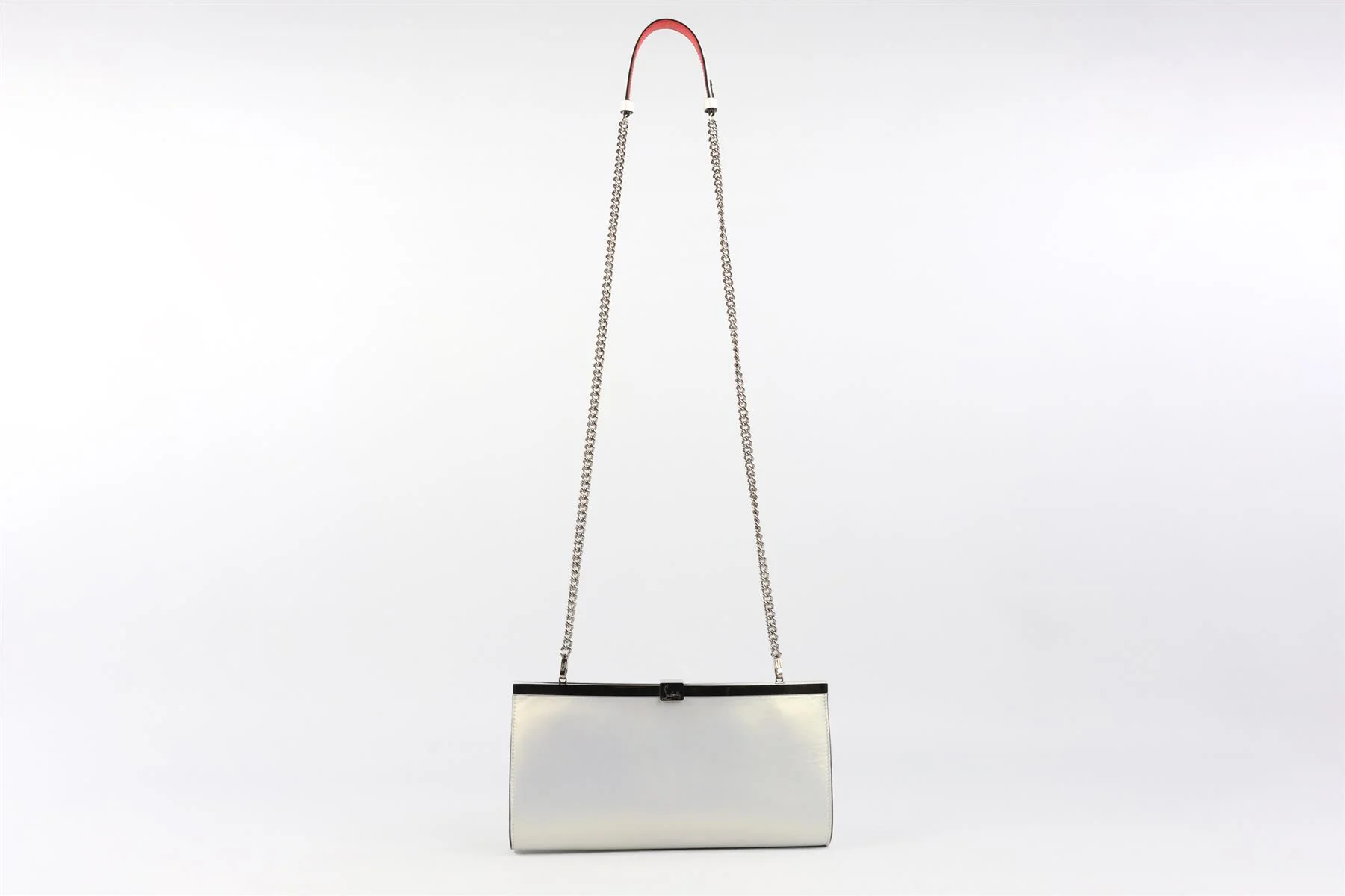 CHRISTIAN LOUBOUTIN WHITE PALMETTE MEDIUM LEATHER CLUTCH - Image 3
