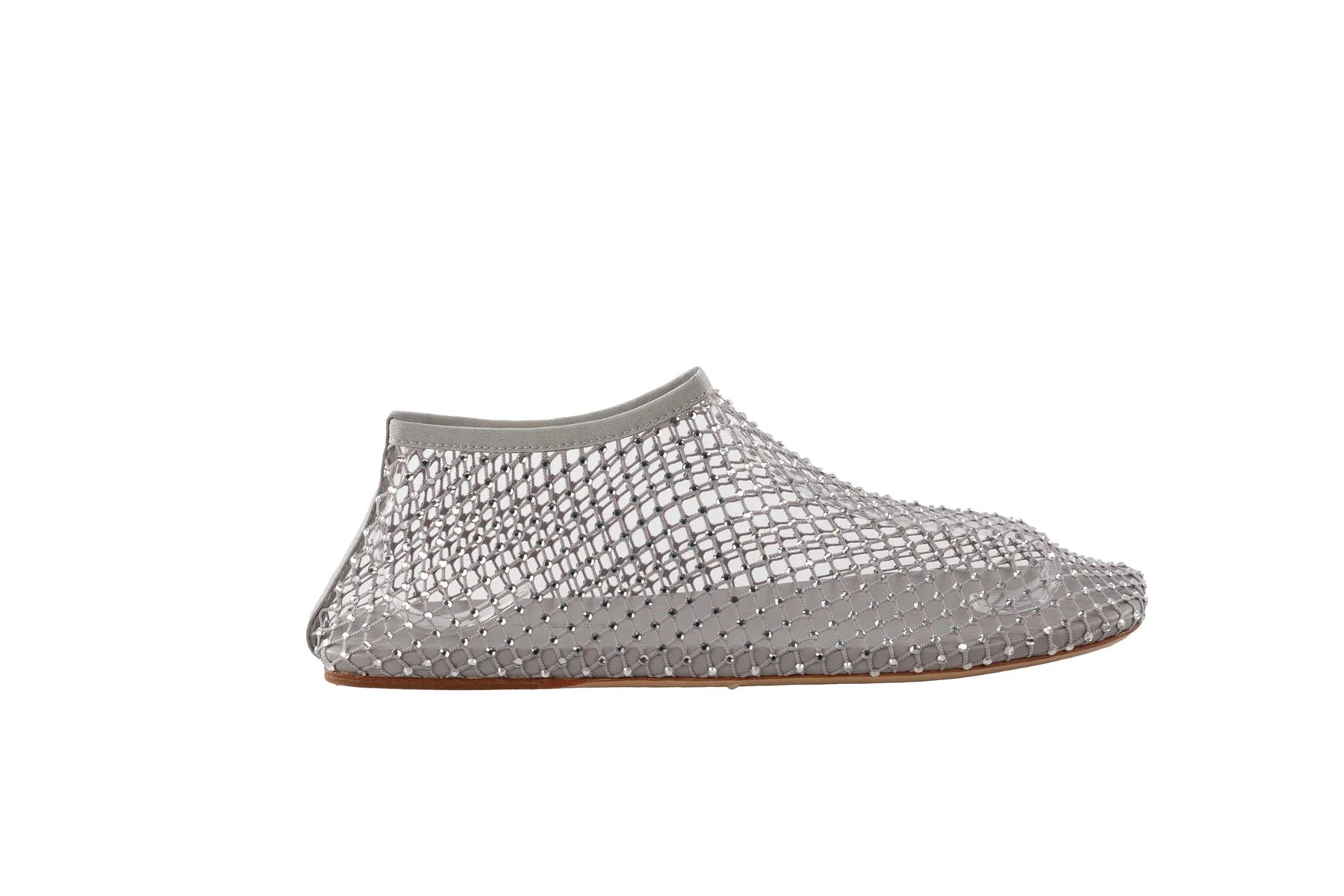 CHRISTOPHER ESBER GREY CRYSTAL AND MESH BALLET FLATS EU 38 UK 5 US 8 - Image 2