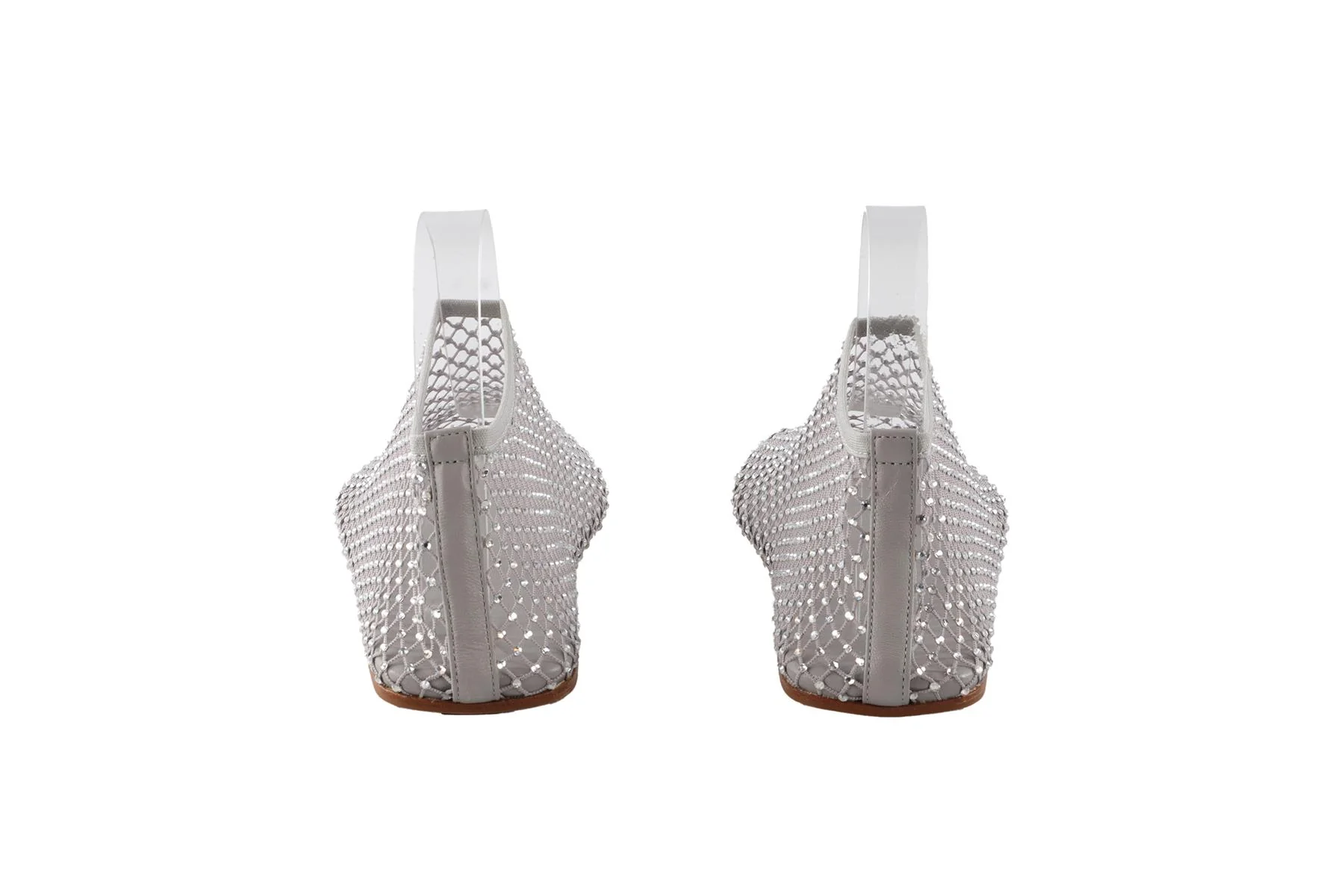 CHRISTOPHER ESBER GREY CRYSTAL AND MESH BALLET FLATS EU 38 UK 5 US 8 - Image 5