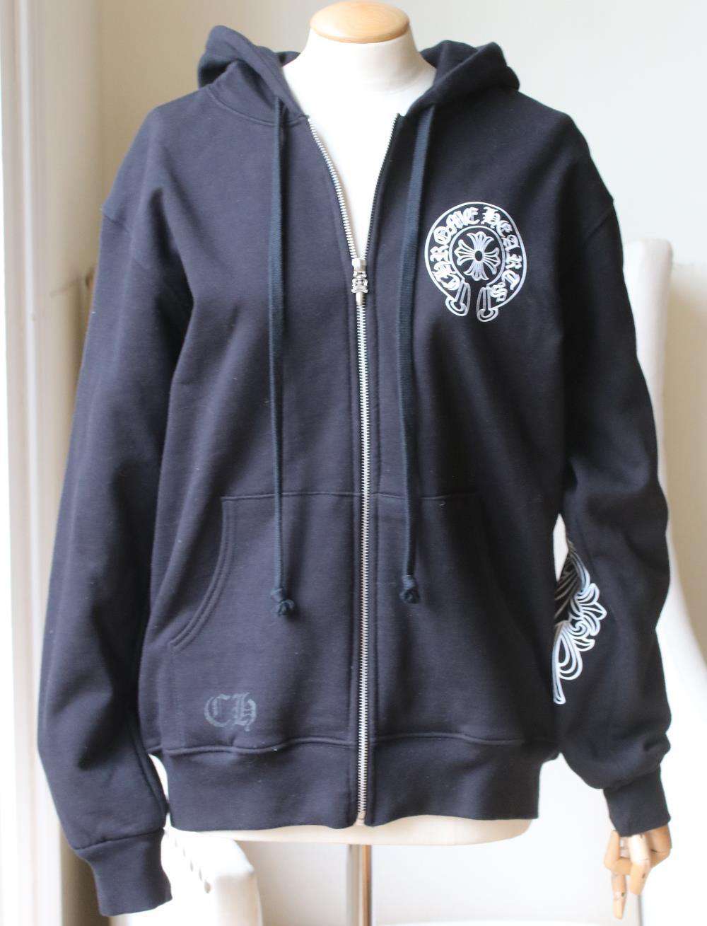 CHROME HEARTS PRINTED COTTON JERSEY HOODED SWEATSHIRT MEDIUM
