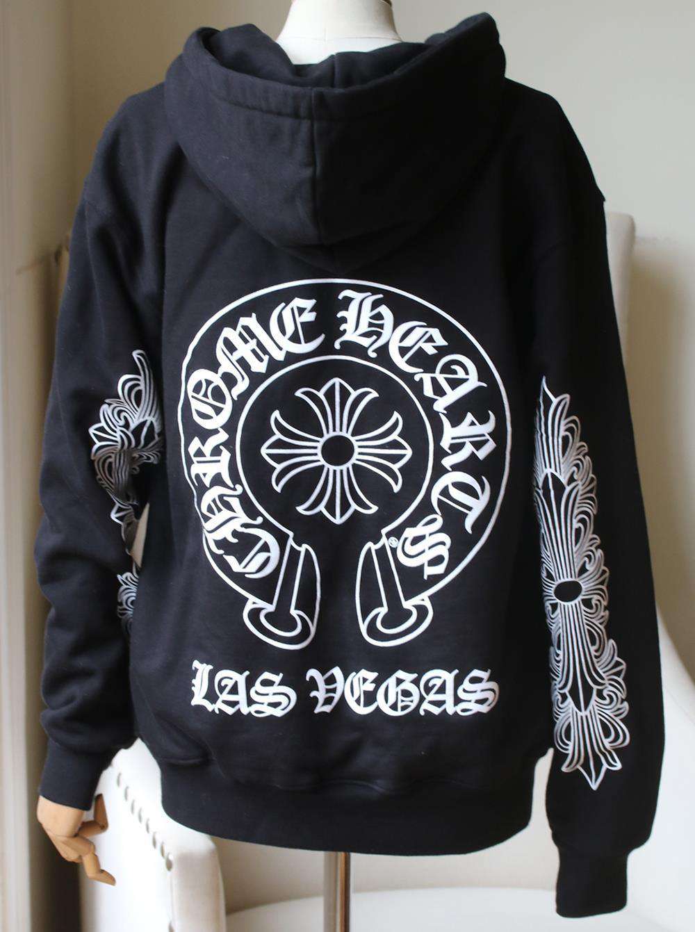 CHROME HEARTS PRINTED COTTON JERSEY HOODED SWEATSHIRT MEDIUM - Image 3