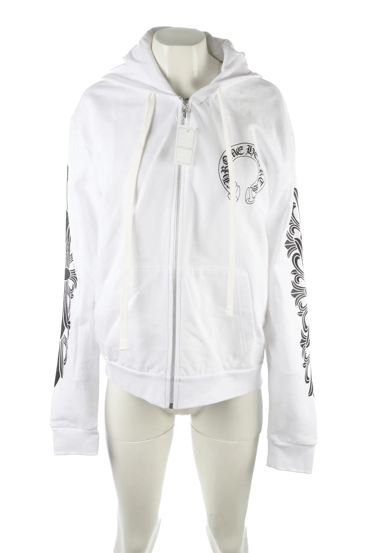CHROME HEARTS WHITE COTTON HOODIE SMALL - Image 2