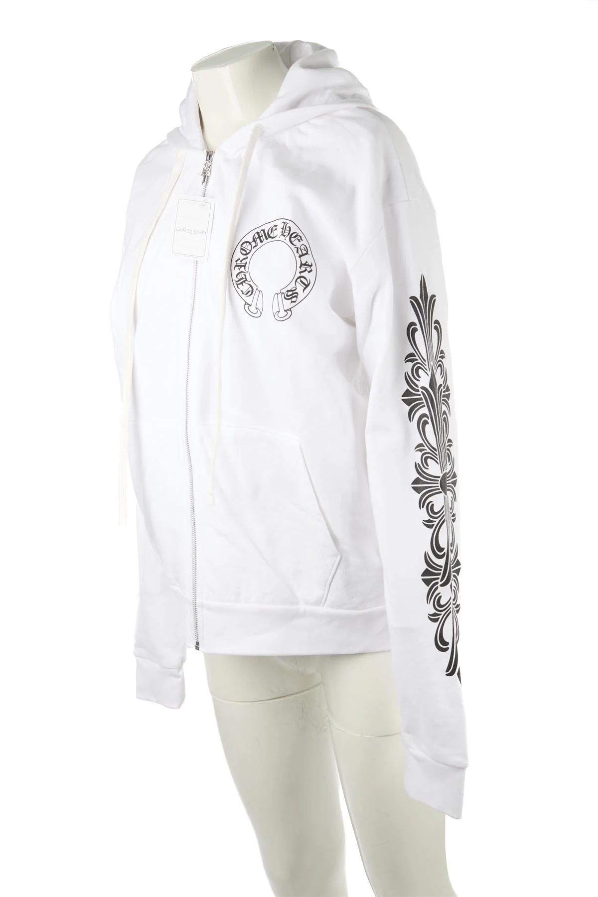 CHROME HEARTS WHITE COTTON HOODIE SMALL - Image 3