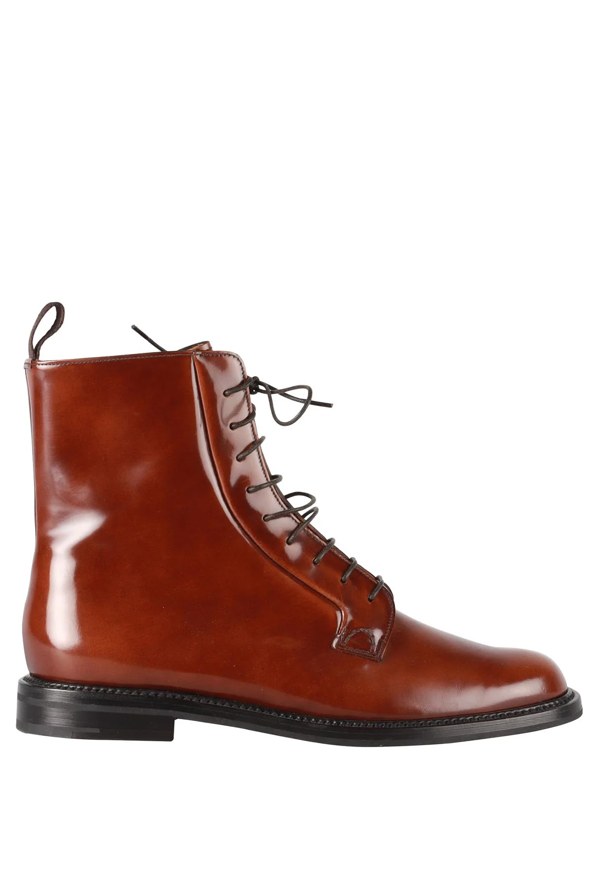 CHURCH'S BROWN PATENT LEATHER ANKLE BOOTS EU 38.5 UK 4.5 US 7.5