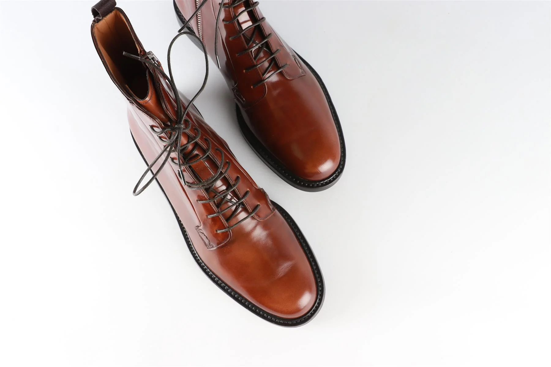 CHURCH'S BROWN PATENT LEATHER ANKLE BOOTS EU 38.5 UK 4.5 US 7.5 - Image 4
