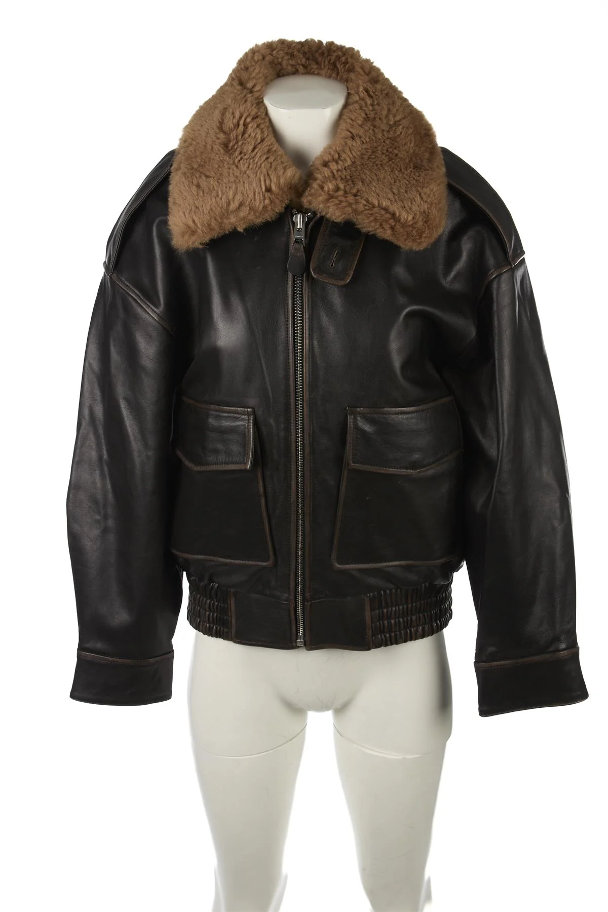 CITIZENS OF HUMANITY BROWN SANTIAGO LEATHER JACKET SMALL - Image 2