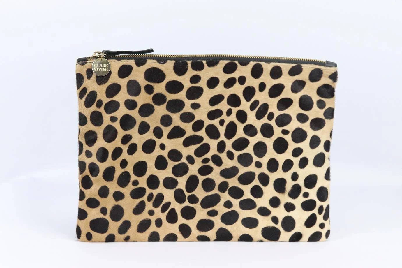 CLAIRE VIVIER LEOPARD PRINT CALF HAIR POUCH - Image 3