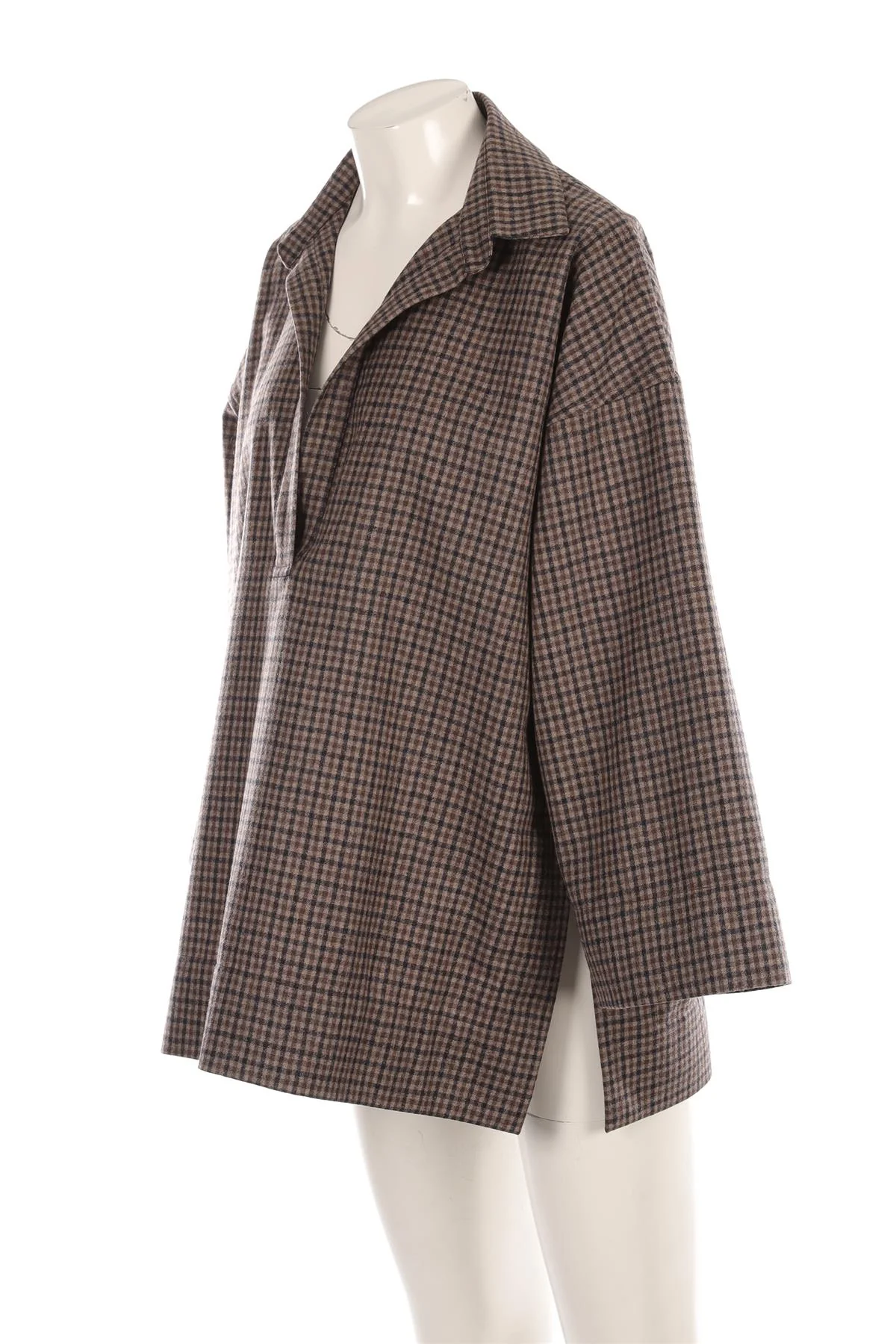 CLOTH.WORK BROWN WOOL SHIRT UK 8-10 - Image 3