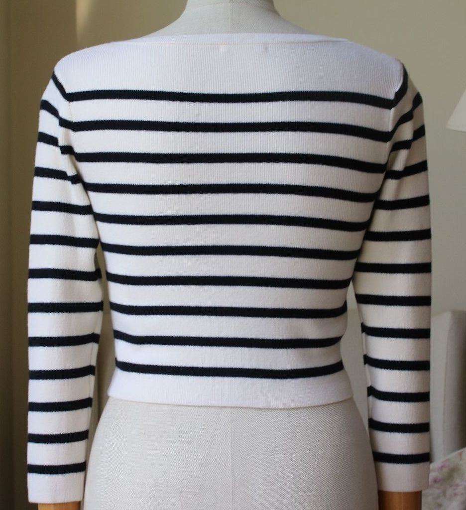 CLUB MONACO LIZETH CROPPED STRIPE SWEATER XSMALL - Image 2