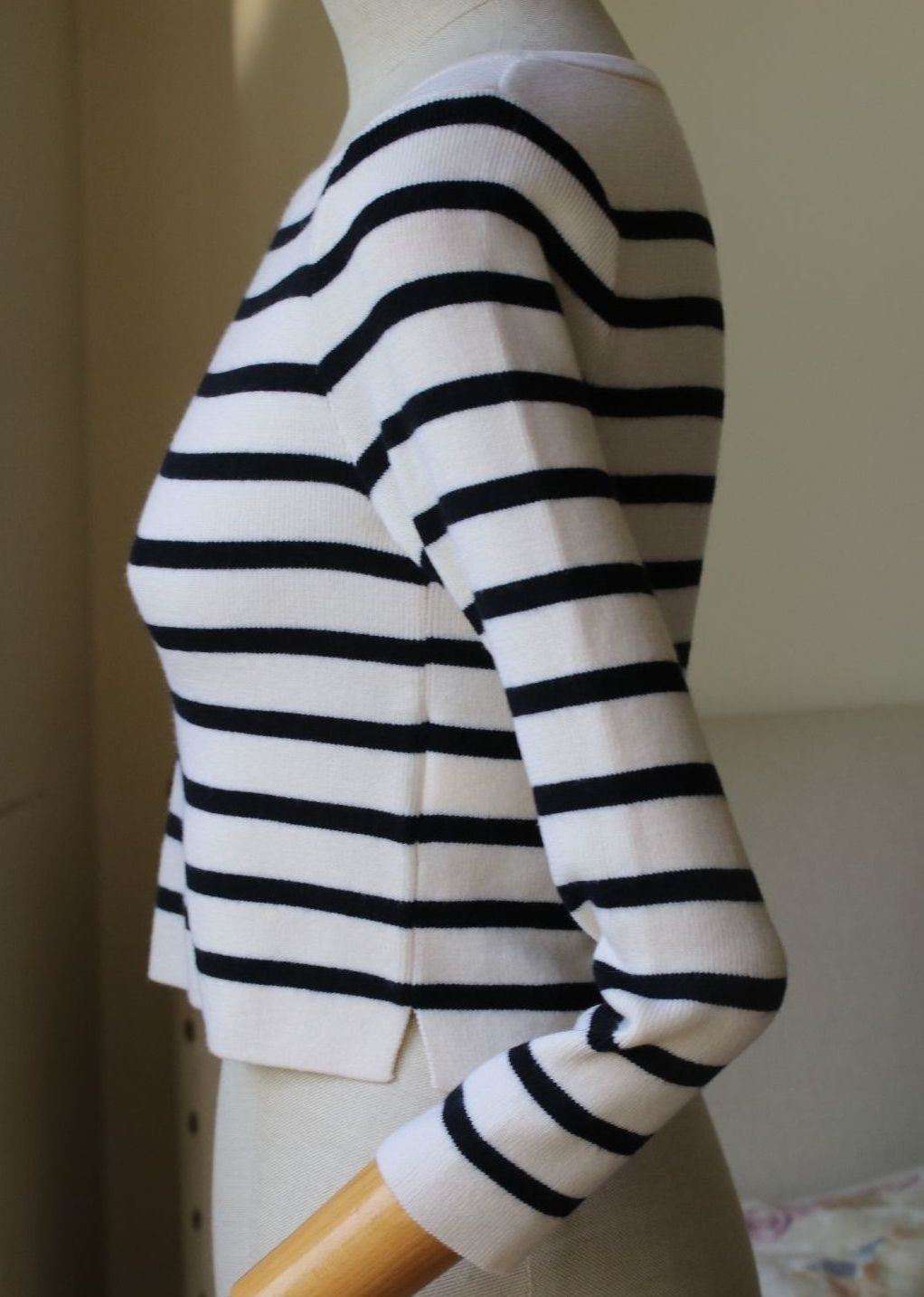 CLUB MONACO LIZETH CROPPED STRIPE SWEATER XSMALL - Image 5