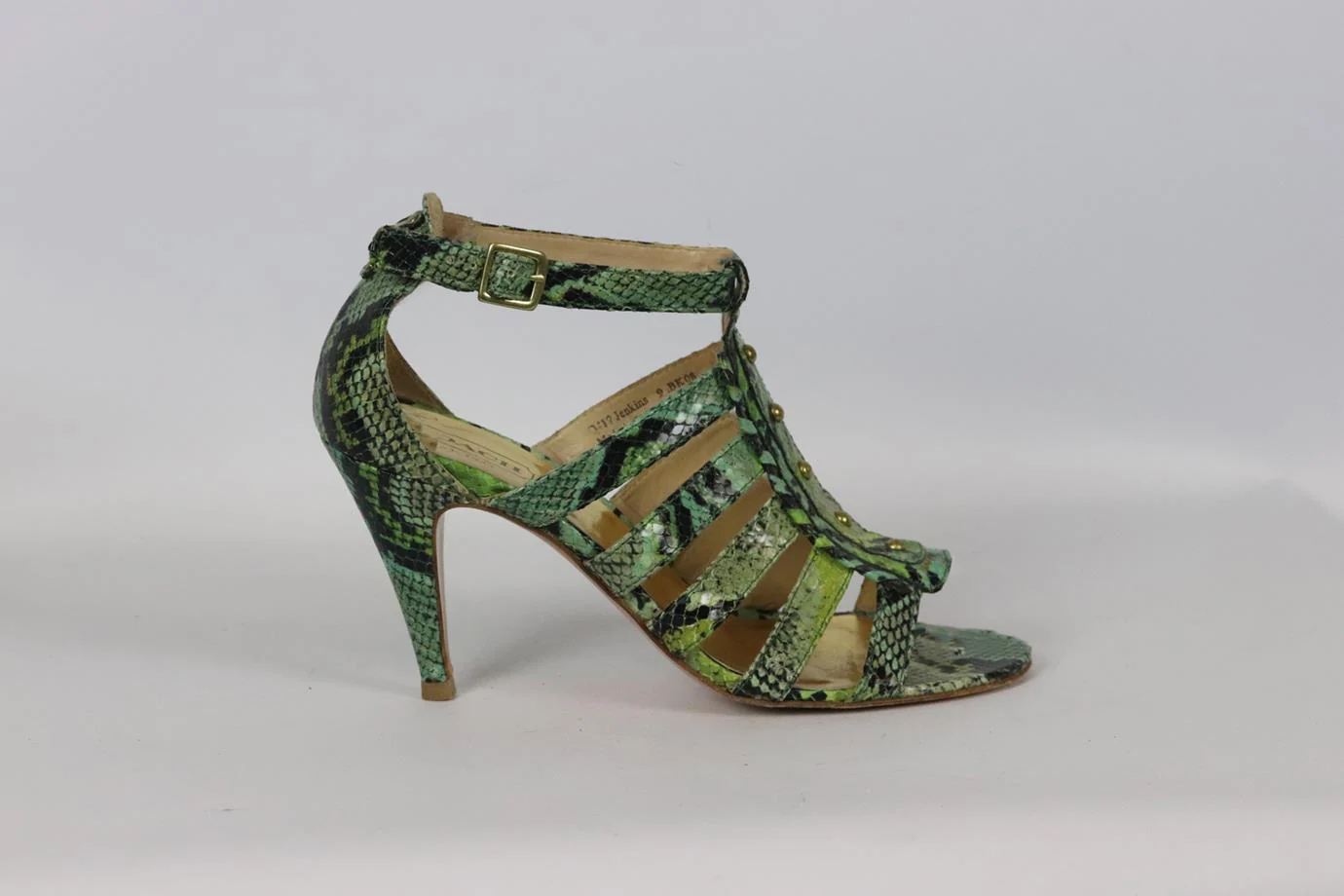 COACH CUTOUT PYTHON EFFECT LEATHER SANDALS EU 39 UK 6 US 9 - Image 2