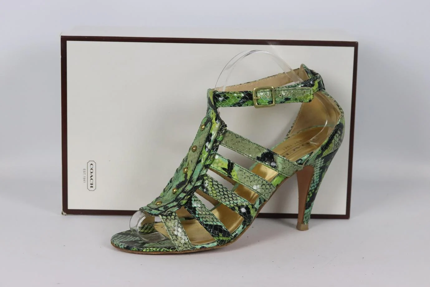 COACH CUTOUT PYTHON EFFECT LEATHER SANDALS EU 39 UK 6 US 9 - Image 6