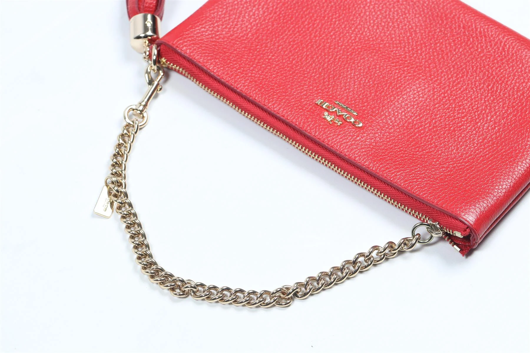 COACH RED LEATHER POUCH - Image 4