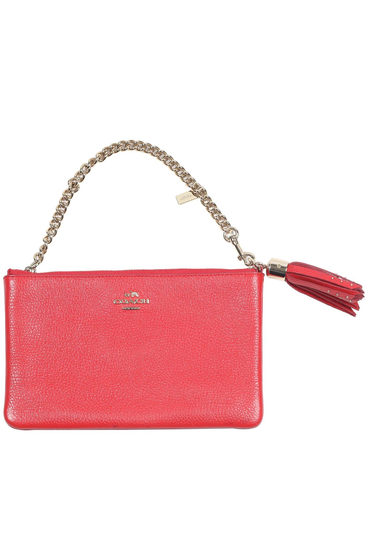 COACH RED LEATHER POUCH - Image 6