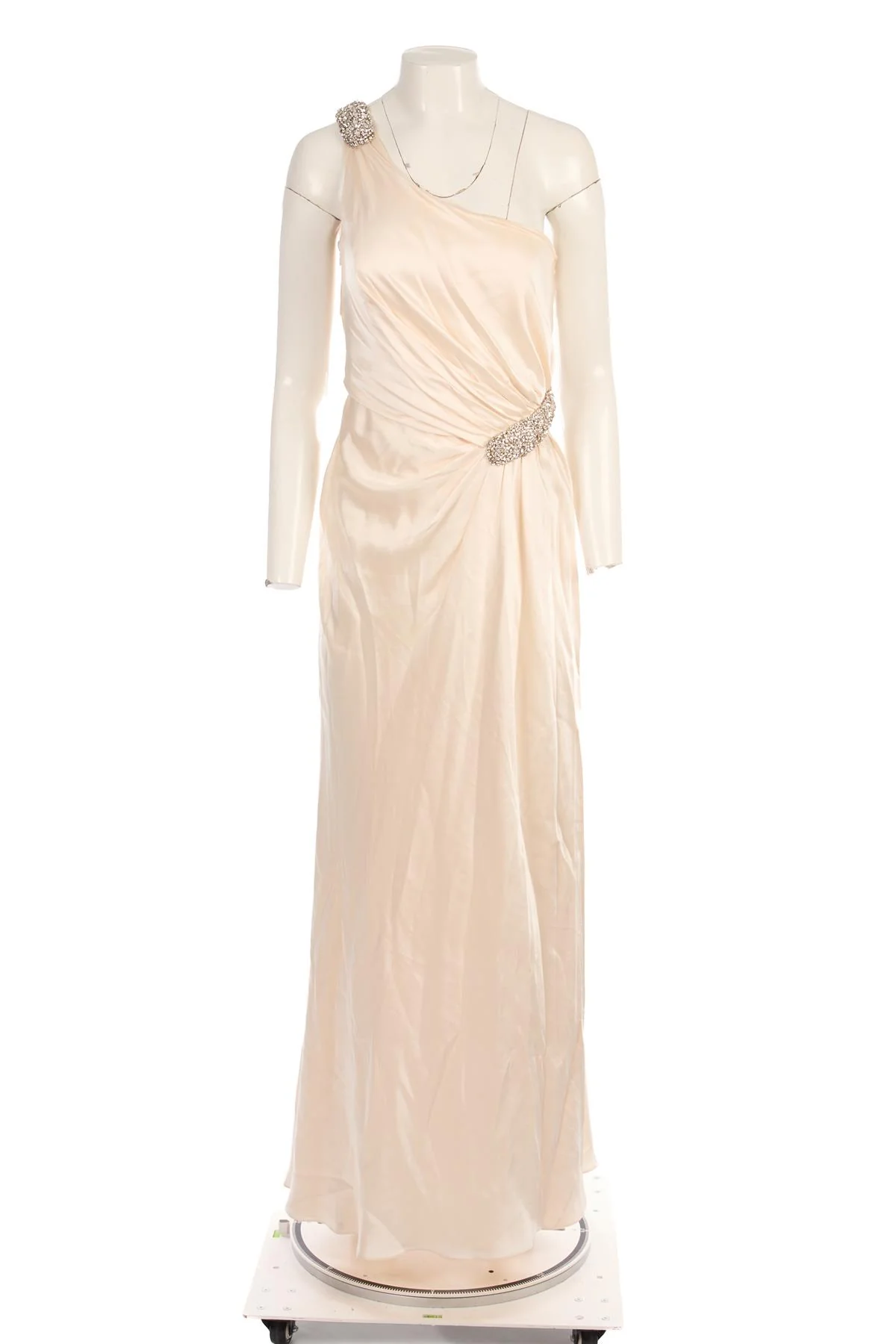 COLLETTE DINNIGAN CREAM SILK MAXI DRESS XSMALL - Image 2