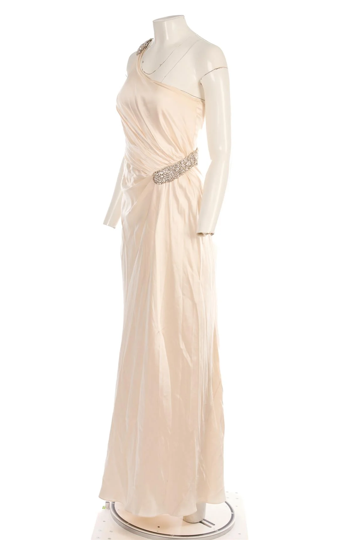 COLLETTE DINNIGAN CREAM SILK MAXI DRESS XSMALL - Image 3