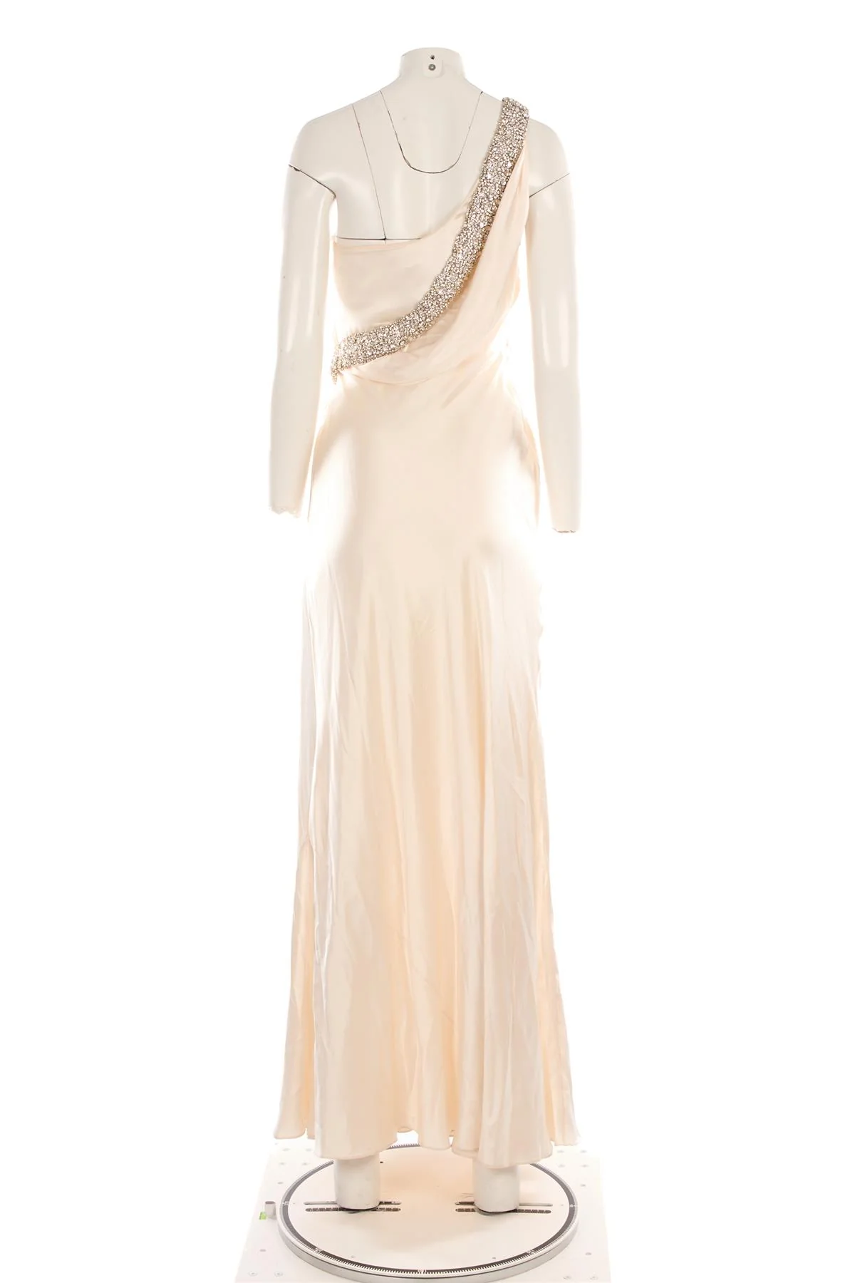 COLLETTE DINNIGAN CREAM SILK MAXI DRESS XSMALL - Image 4