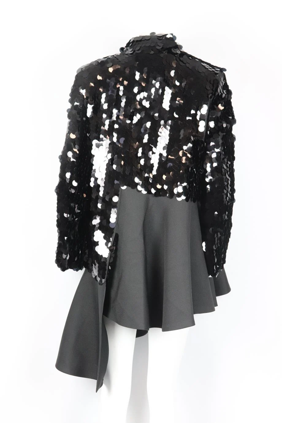 COMME DES GARÇONS ASYMMETRIC SEQUINED CHIFFON COAT MEDIUM - Image 4