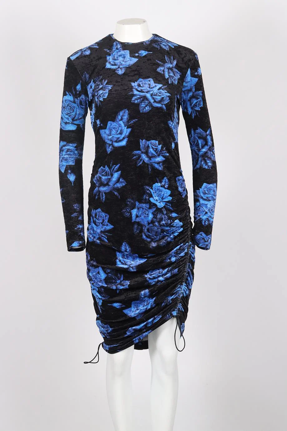 COMMISSION FLORAL PRINT VELVET MINI DRESS US 4 UK 8 - Image 2
