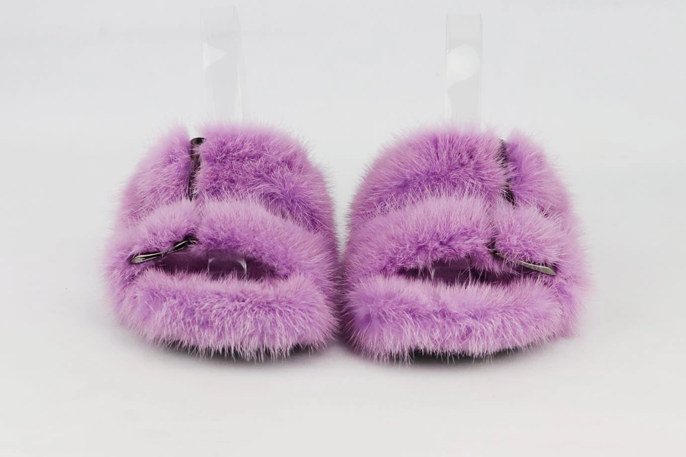 CONFETTI MINK FUR AND LEATHER SLIDES EU 38 UK 5 US 8 - Image 3