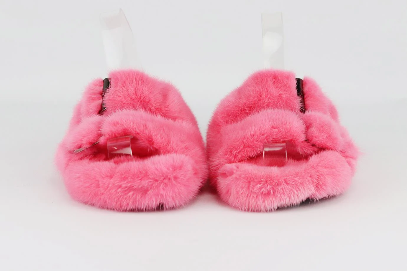 CONFETTI MINK FUR AND LEATHER SLIDES EU 38 UK 5 US 8 - Image 3