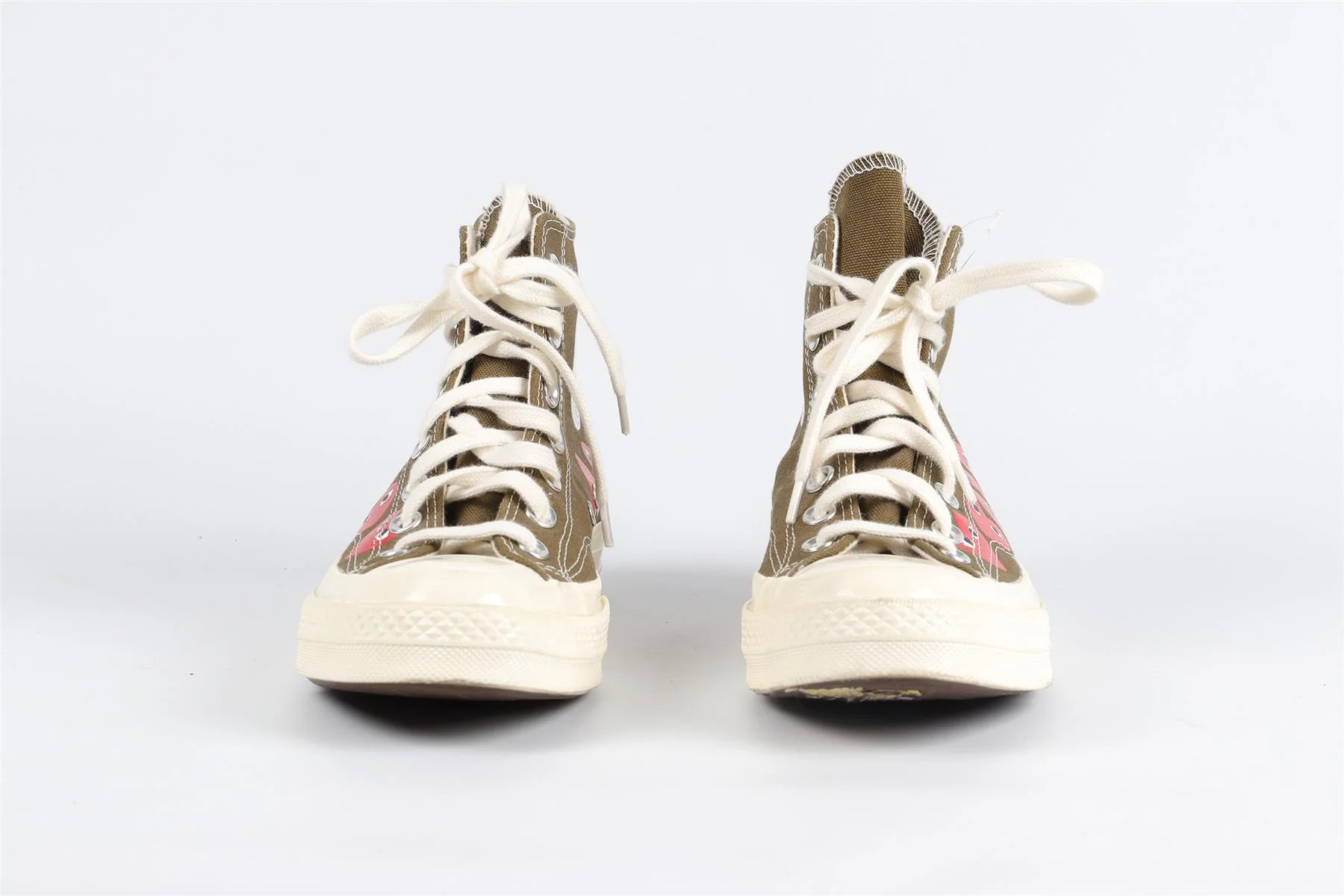 CONVERSE + COMME DES GARÇONS GREEN CANVAS SNEAKERS EU 39 UK 6 US 8 - Image 3