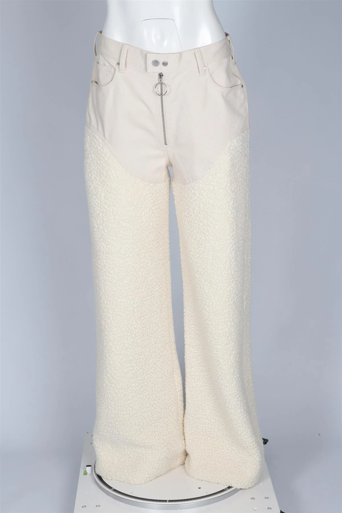 CORDOVA CREAM FAUX SHEARLING STRAIGHT LEG PANTS LARGE - Image 2