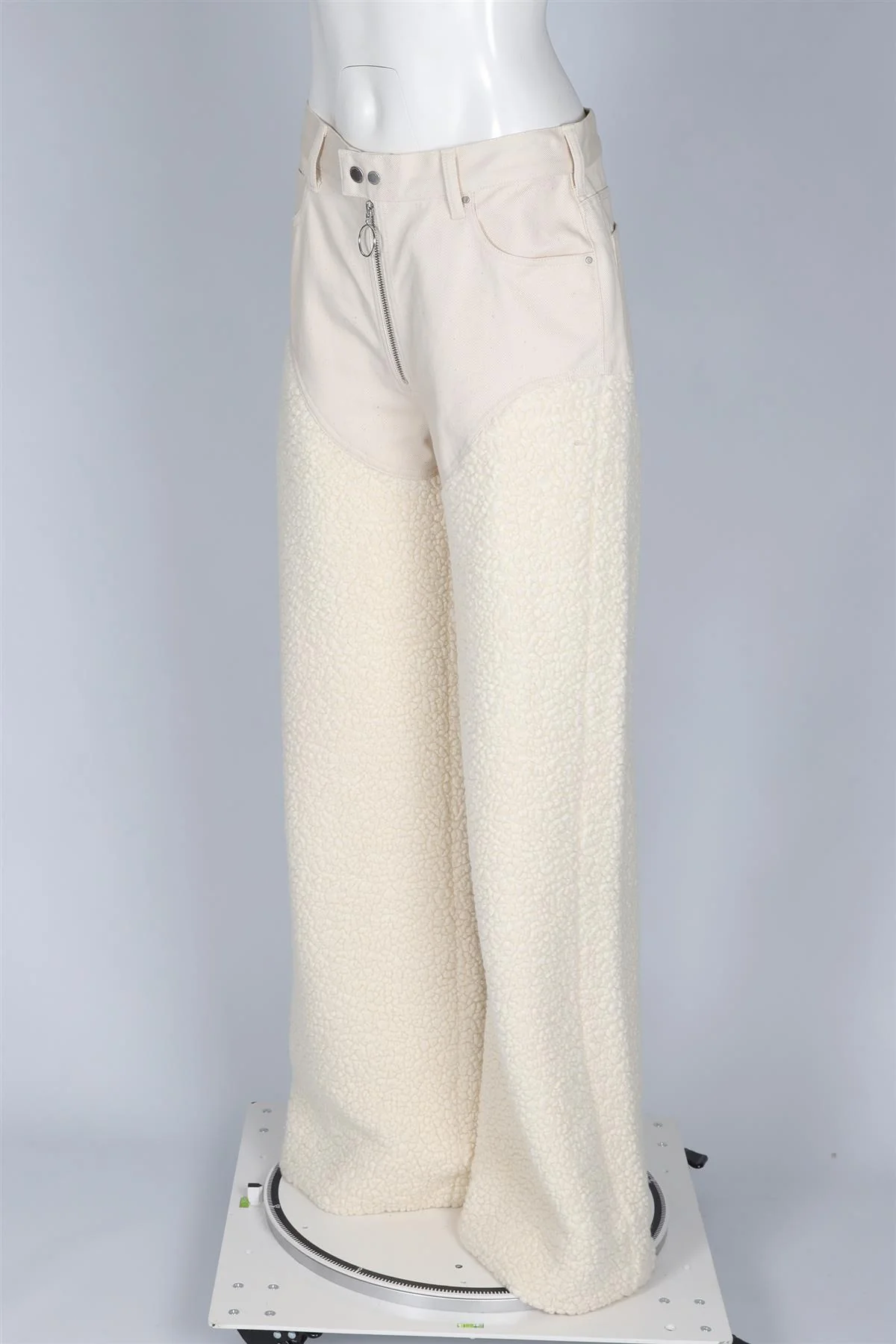 CORDOVA CREAM FAUX SHEARLING STRAIGHT LEG PANTS LARGE - Image 3
