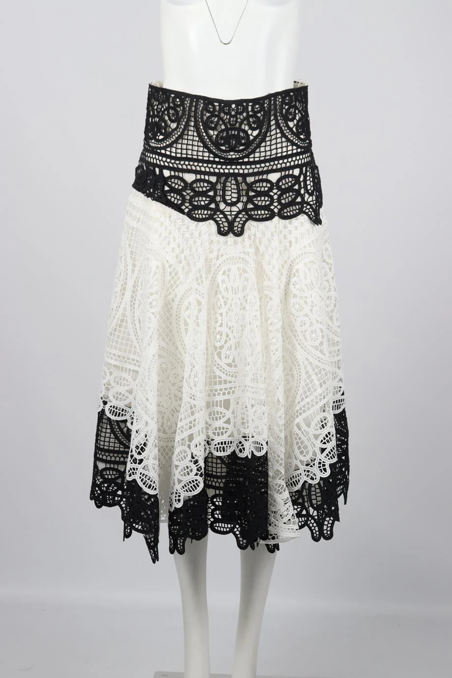 COSTARELLOS CROCHET KNIT MIDI SKIRT FR 40 UK 12 - Image 2