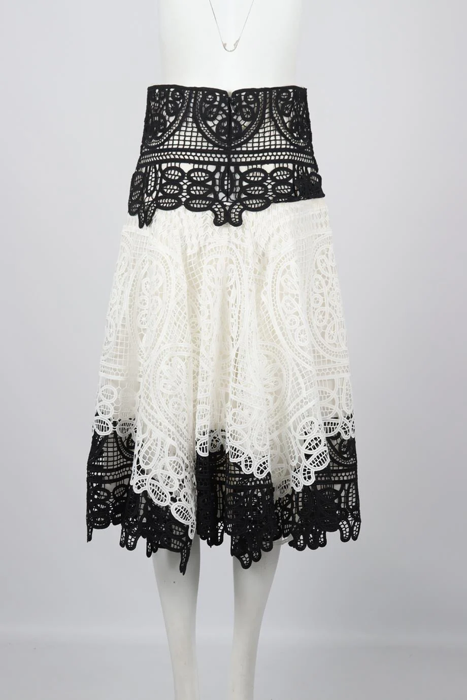COSTARELLOS CROCHET KNIT MIDI SKIRT FR 40 UK 12 - Image 4