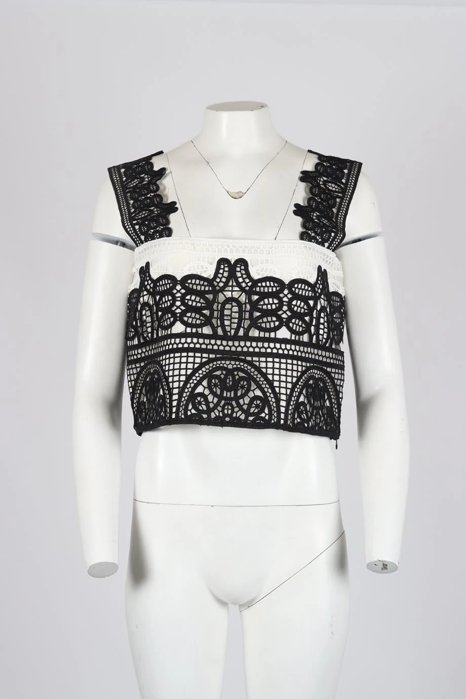 COSTARELLOS CROPPED CROCHET KNIT TOP FR 40 UK 12 - Image 2