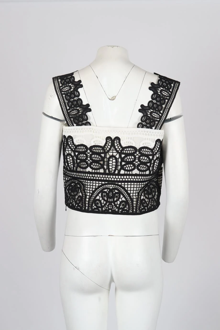 COSTARELLOS CROPPED CROCHET KNIT TOP FR 40 UK 12 - Image 4