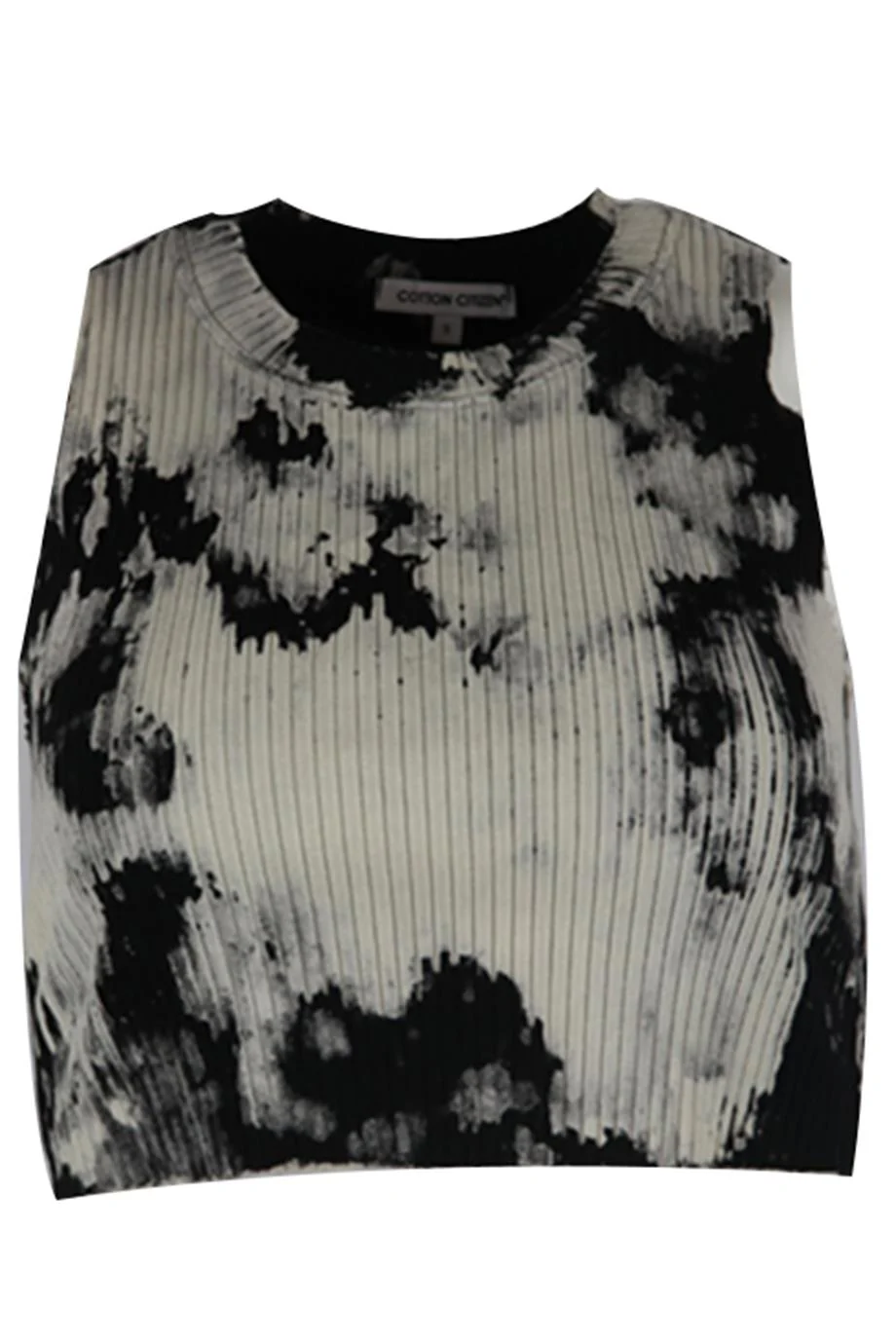 COTTON CITIZEN CROPPED TIE DYED RIBBED COTTON TOP SMALL