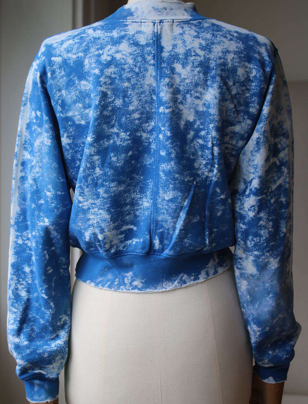 COTTON CITIZEN MILAN CROPPED CREW NECK BLUE SWEATER XSMALL - Image 3