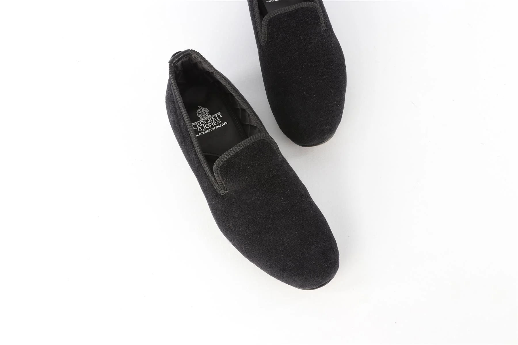 CROCKETT & JONES BLACK MEN'S VELVET LOAFERS EU 41.5 UK 7.5 US 8.5 - Image 4