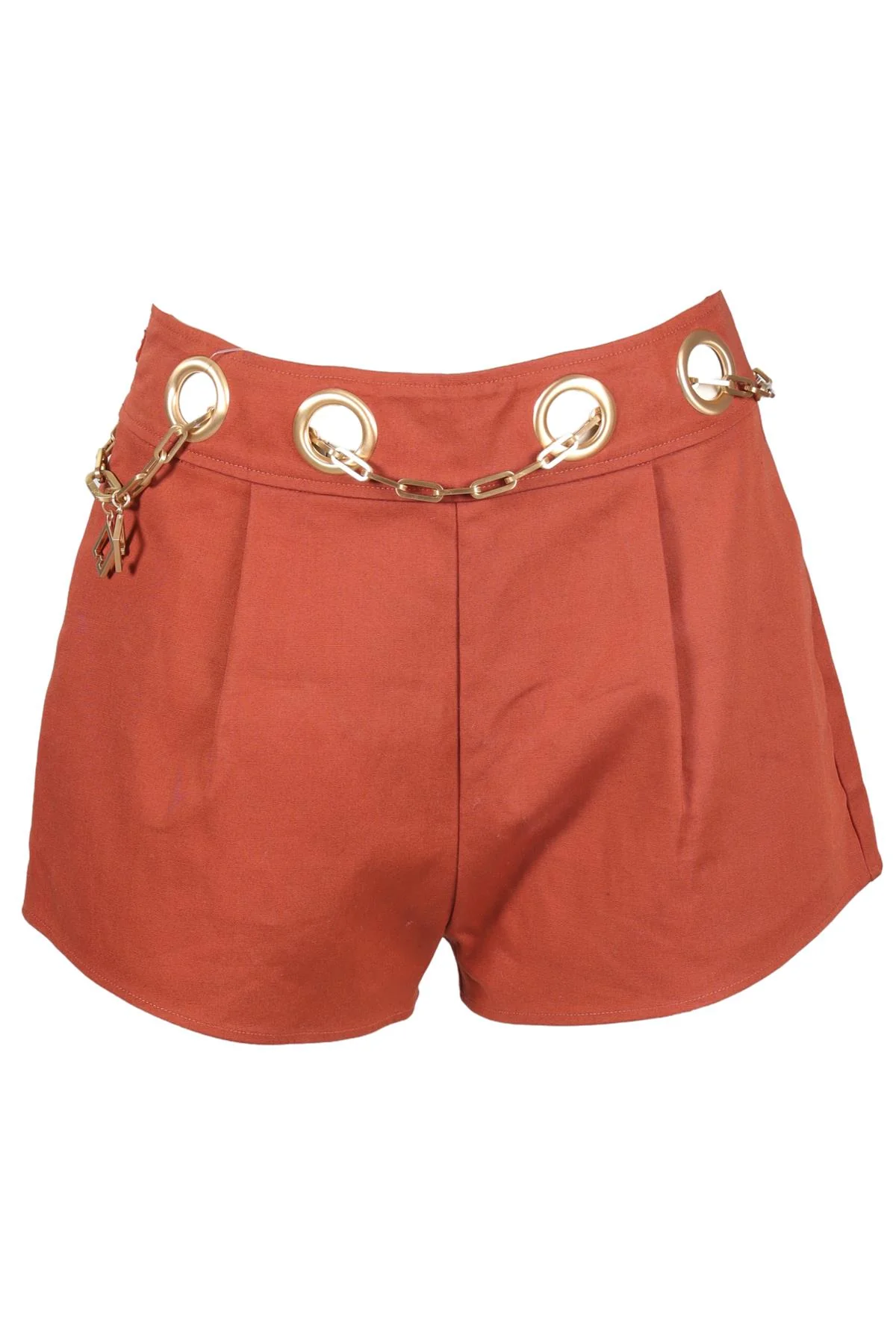 CULT GAIA BROWN COTTON SHORTS SMALL