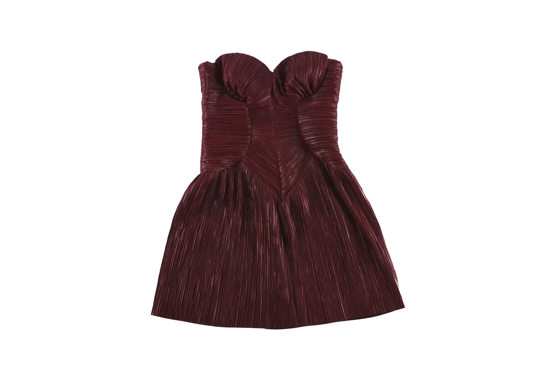 CULT GAIA BURGUNDY SATIN MINI DRESS US 0 UK 4 - Image 2