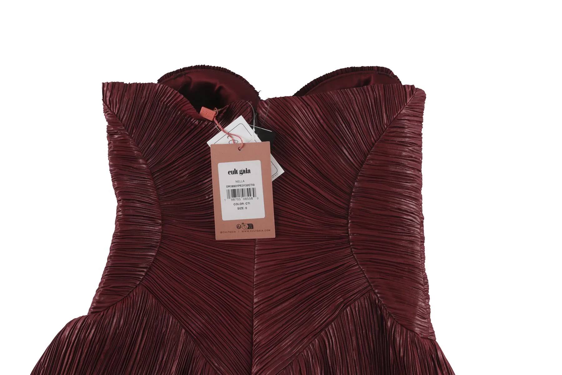 CULT GAIA BURGUNDY SATIN MINI DRESS US 0 UK 4 - Image 5