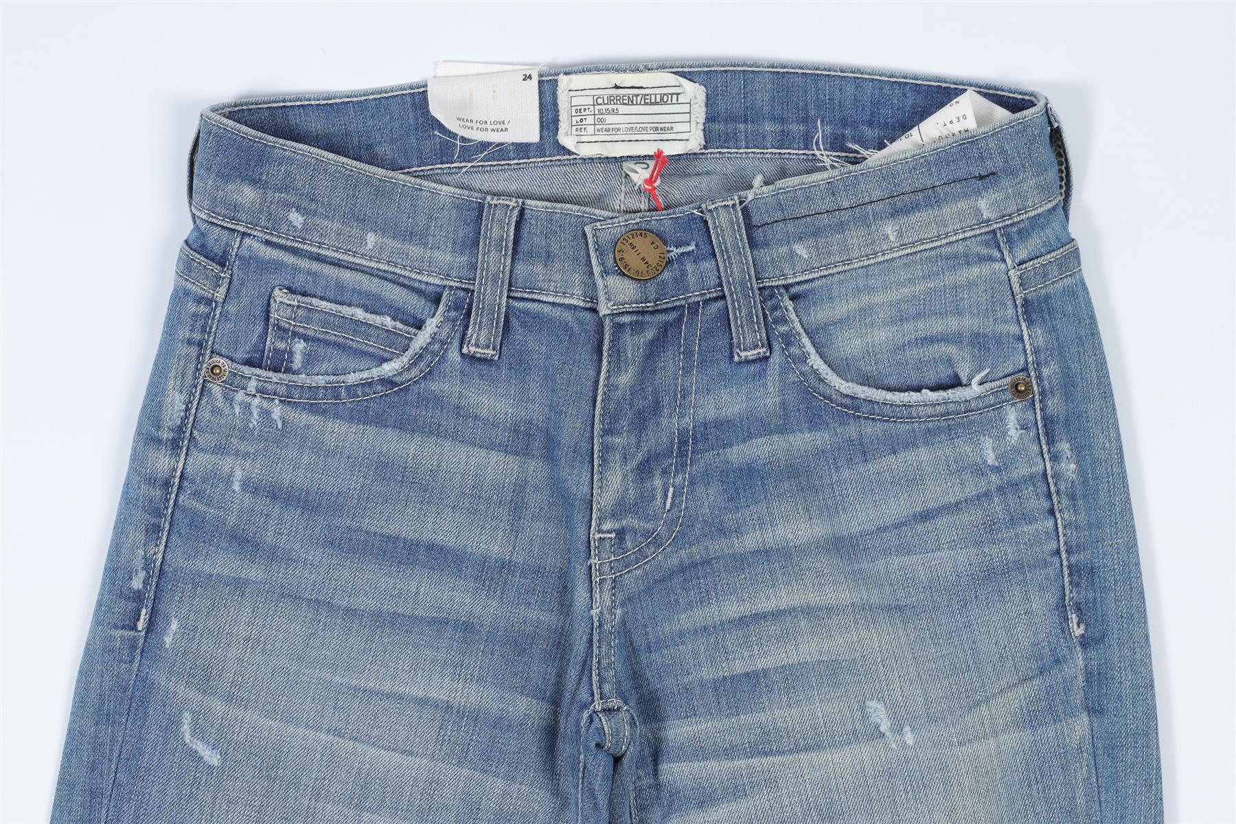 CURRENT/ELLIOTT BLUE MID RISE SKINNY JEANS W24 UK 6 - Image 3