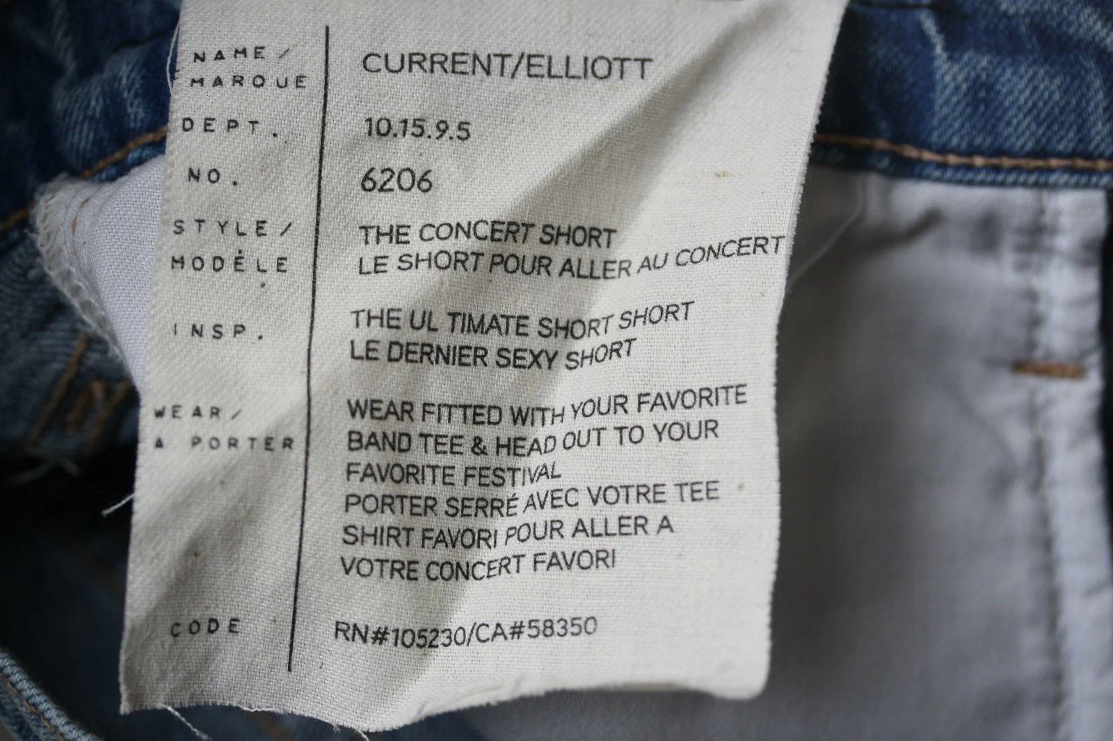 CURRENT ELLIOTT CONCERT DENIM SHORTS W27 UK 8/10 - Image 6