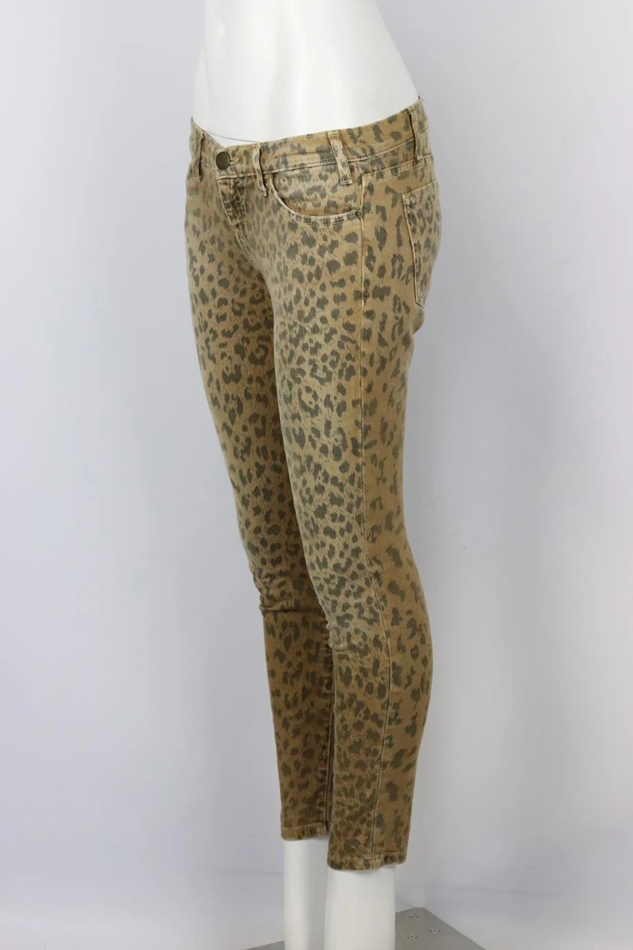 CURRENT/ELLIOTT LOW RISE LEOPARD PRINT SKINNY JEANS W26 UK 8 - Image 3
