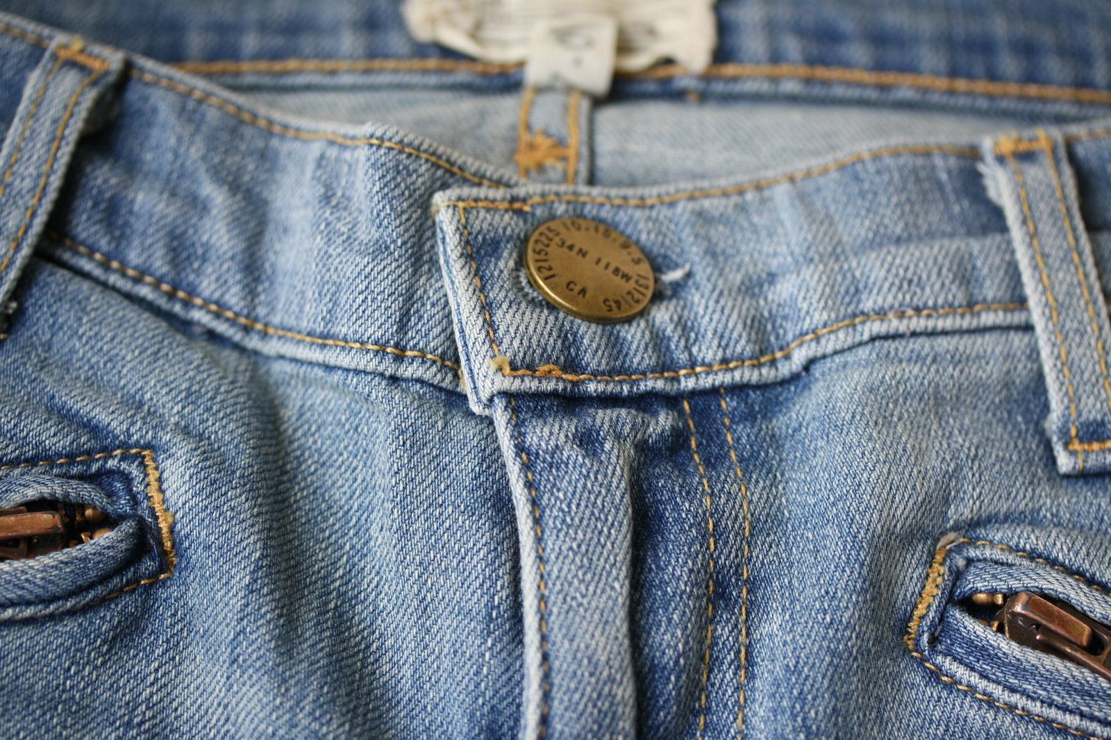 CURRENT ELLIOTT THE SILVERLAKE ZIP BLUE JEANS W27 UK 8/10 - Image 8