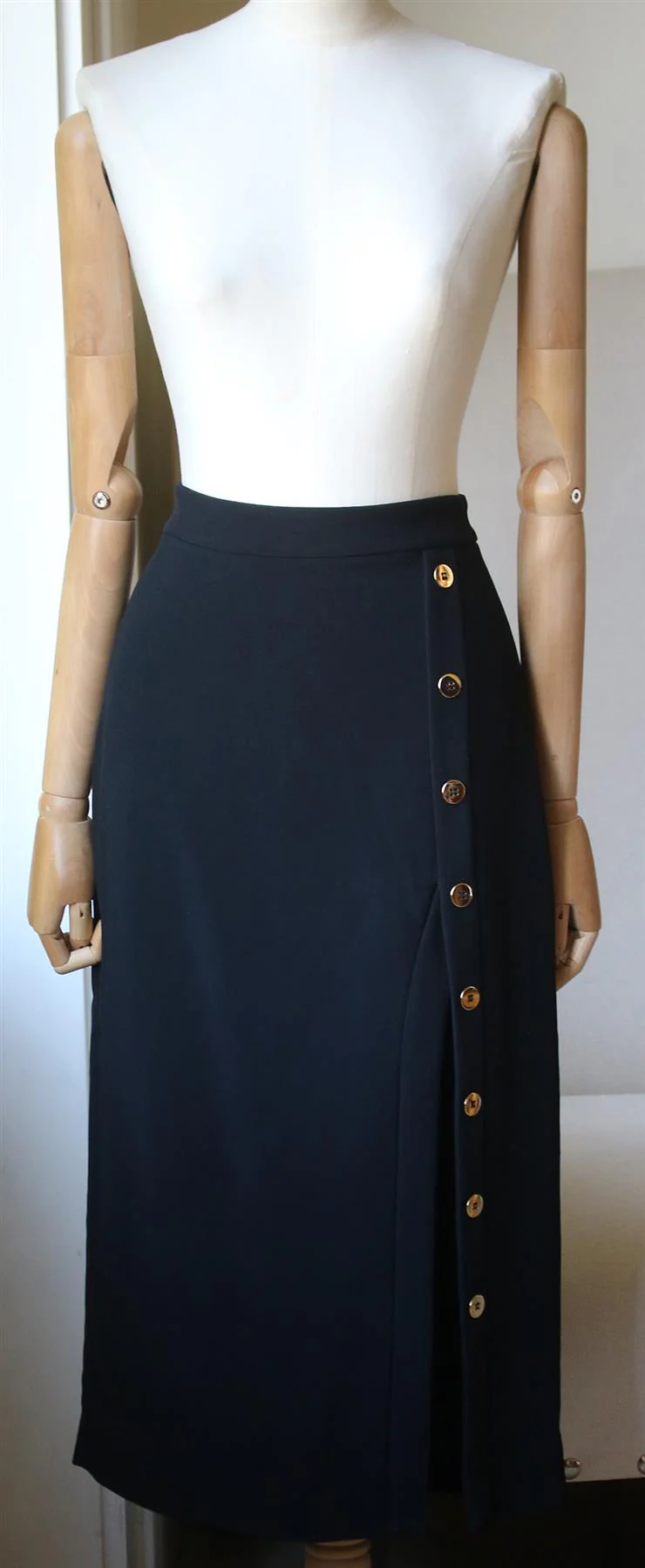 CUSHNIE ET OCHS BUTTON EMBELLISHED STRETCH CADY SKIRT US 4 UK 8 - Image 2