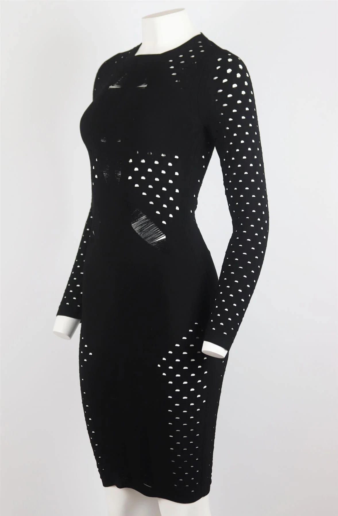 CUSHNIE ET OCHS CUTOUT STRETCH KNIT DRESS SMALL - Image 3